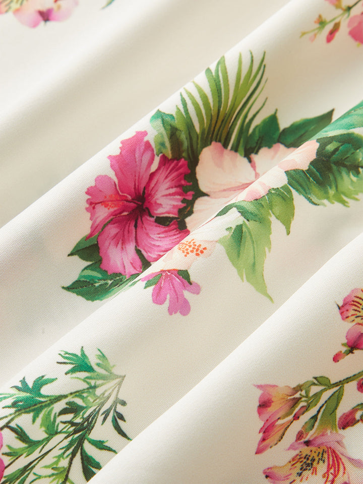 Floral Print Belted Midi Dress