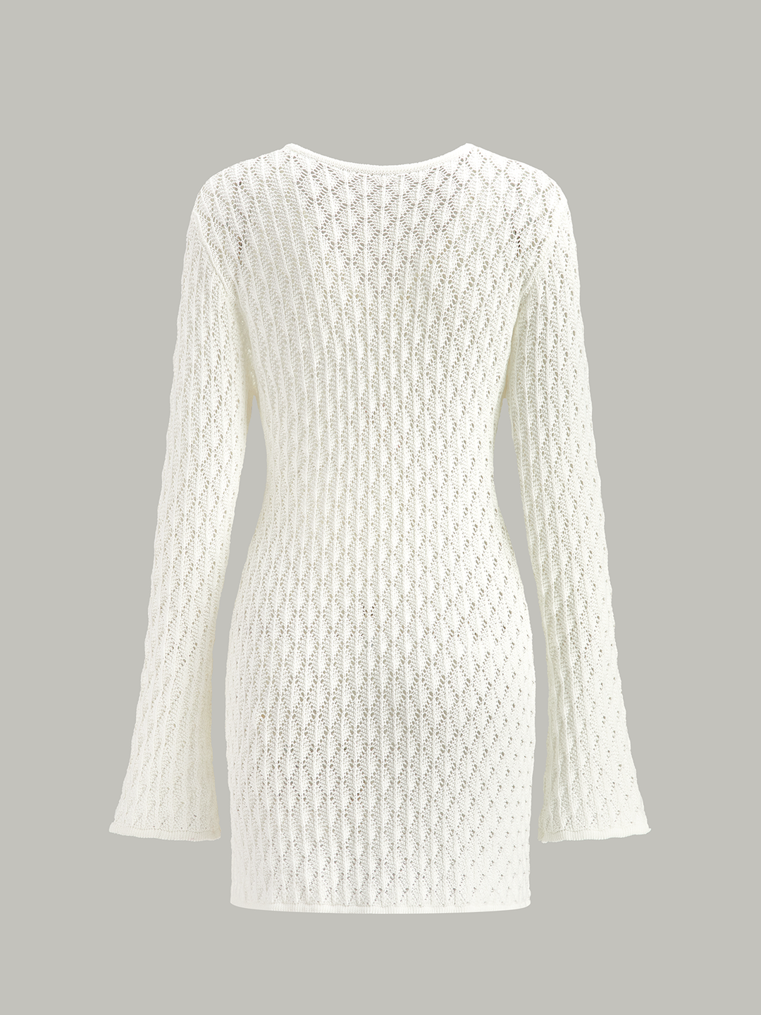 Sheer Knit Sweater Dress with Cut-Out Detail