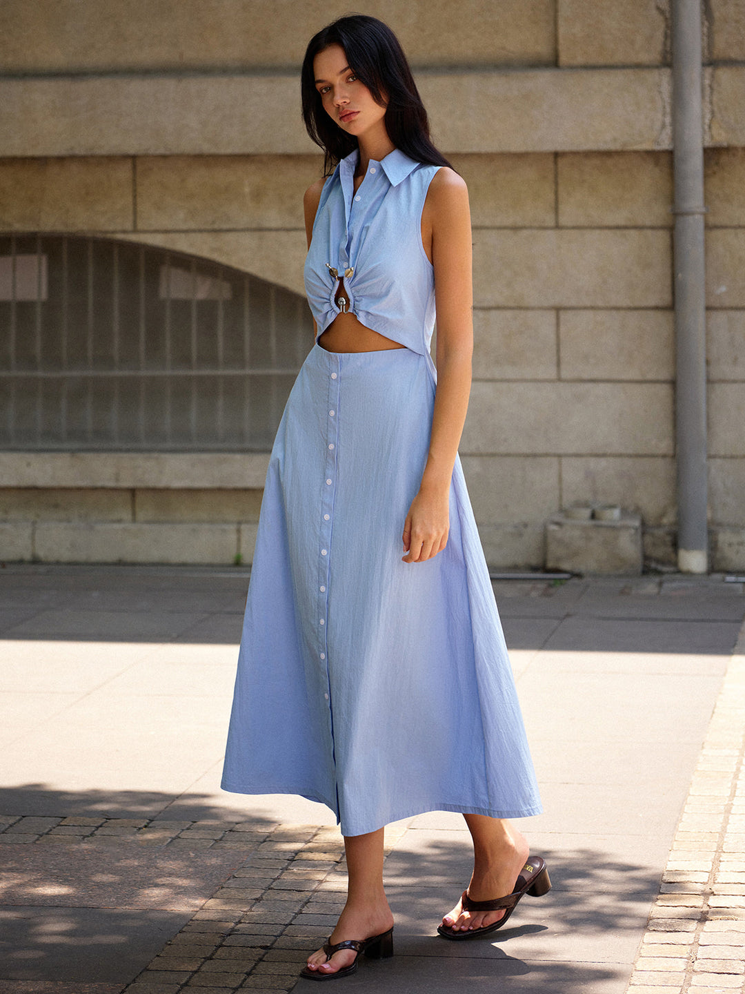 Metal Decor Cutout Dress