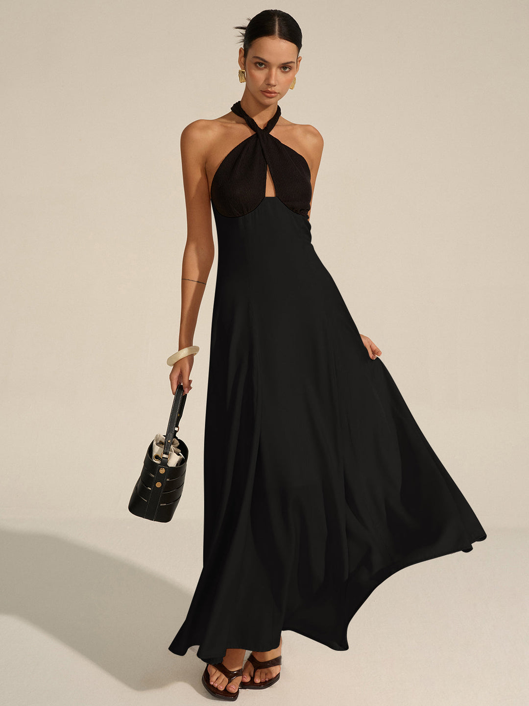 Halter Neck Cut-Out Maxi Dress