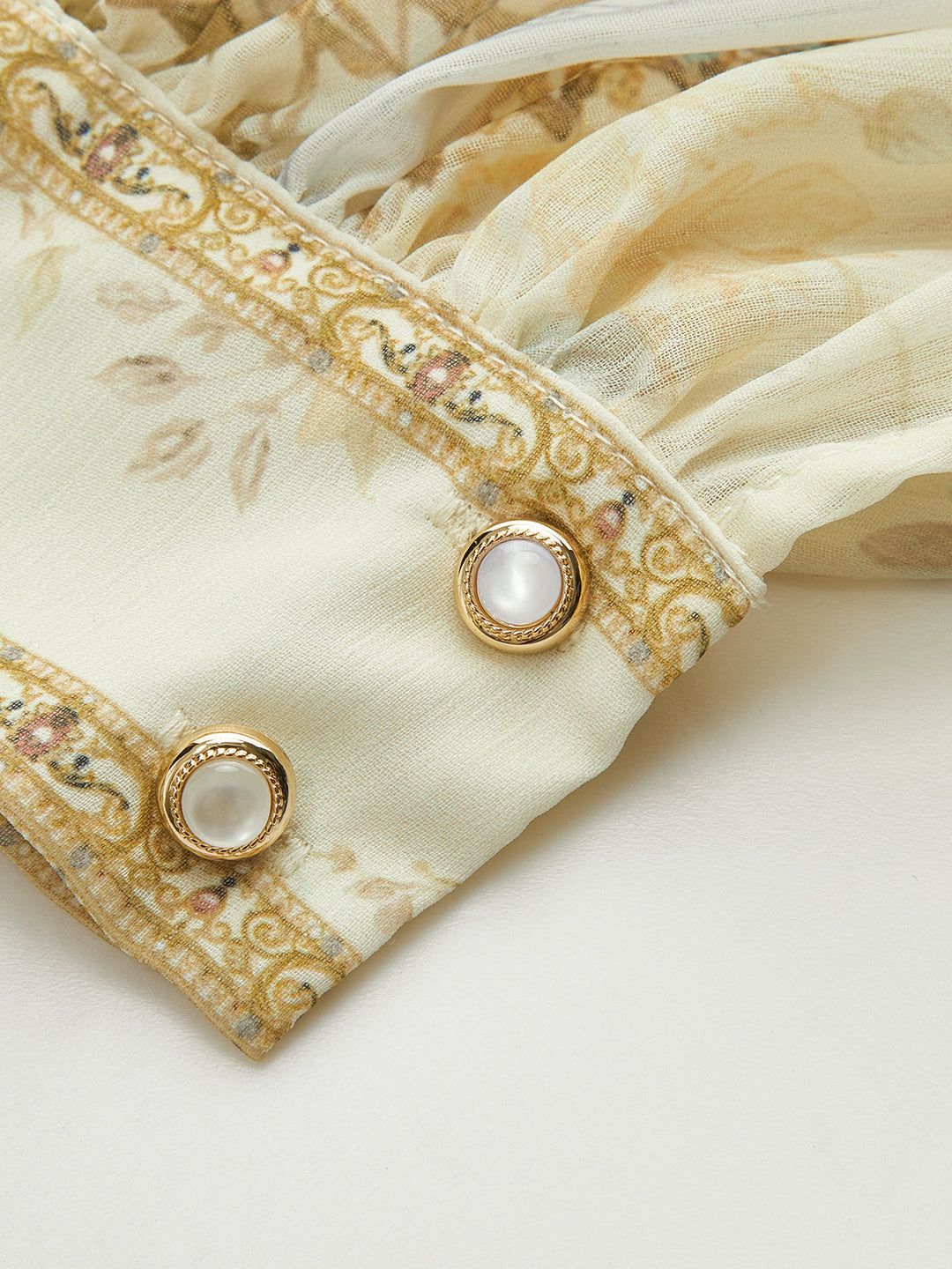 Semi-Sheer Chiffon Floral Printed Ruffled Mini Dress