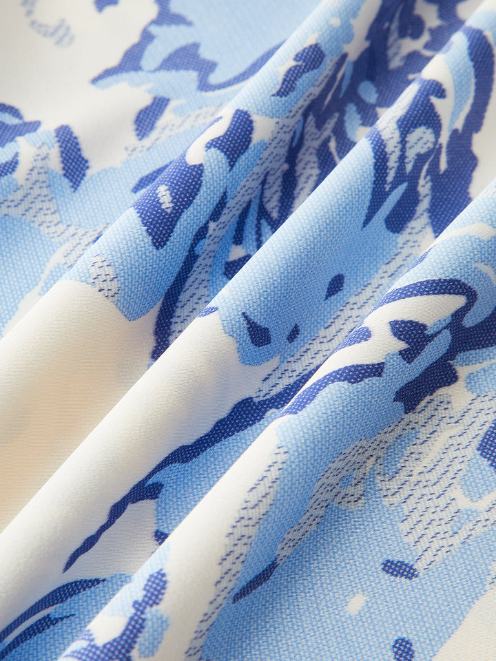 Halter Neck Floral Print Midi Dress