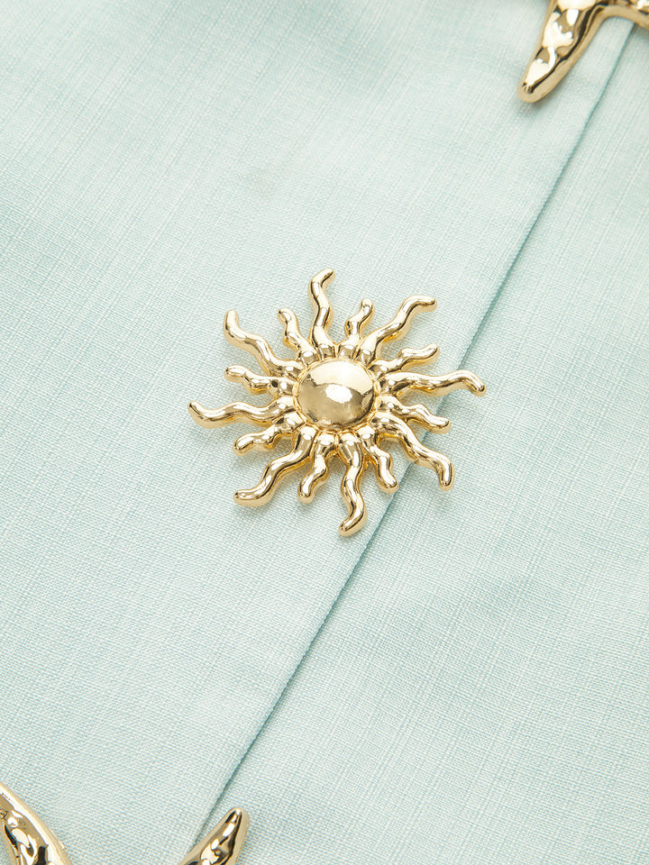 Floral Print Decor Pocket Dress