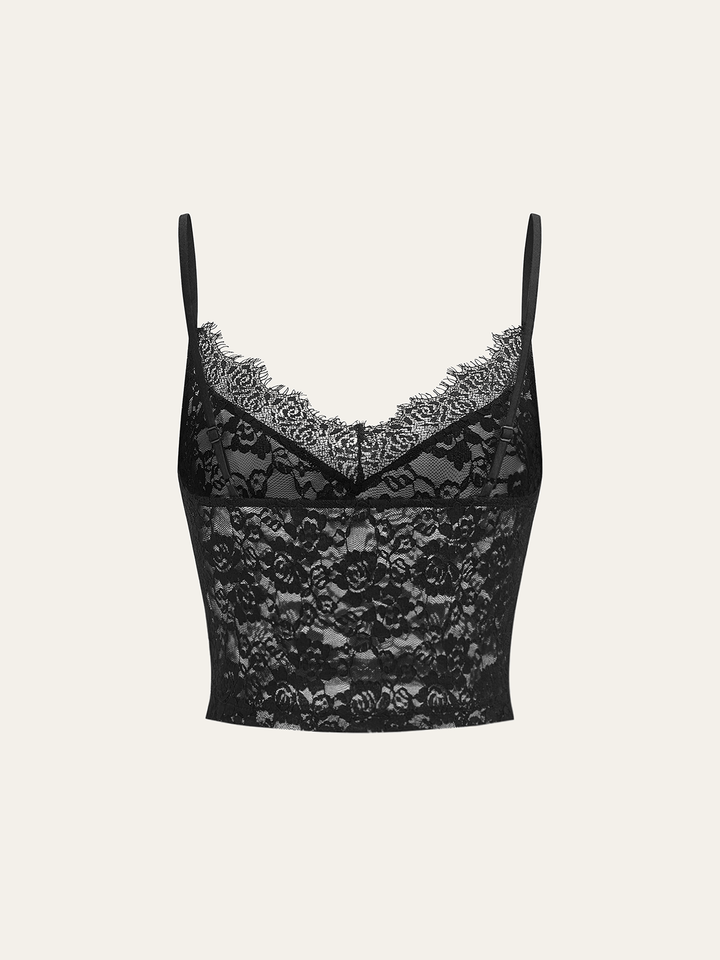 Polka Dot Two-Piece Maxi Dress with Lace Camisole