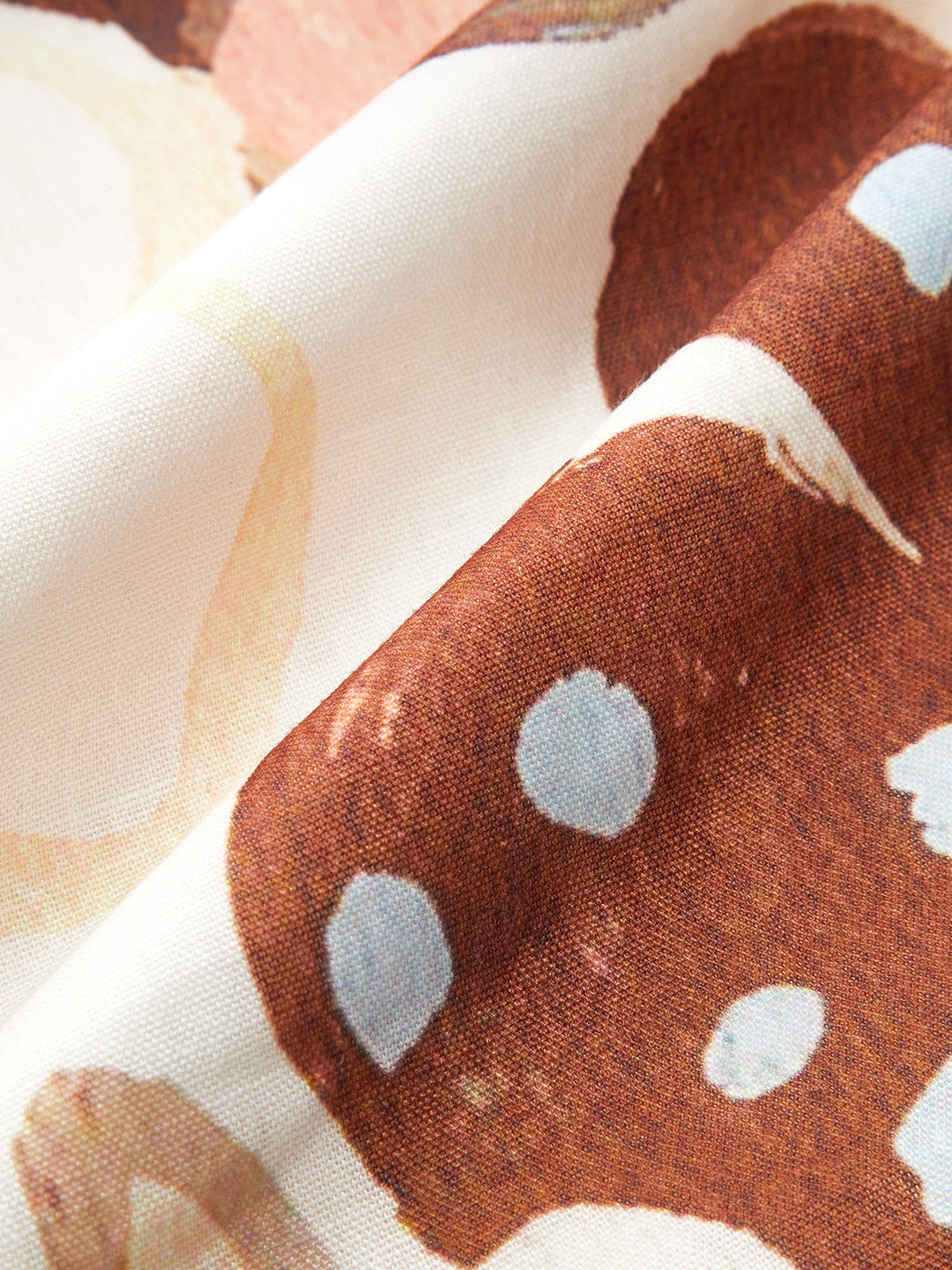 Asymmetric Neck Belted Print Dress