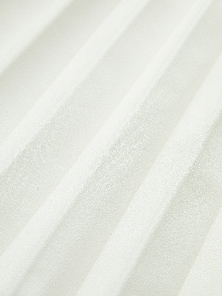 Sleeveless Buttoned Vest-Style Pleated Dress