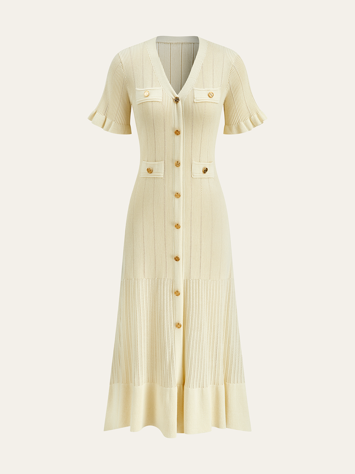 Knit Cardigan Midi Dress