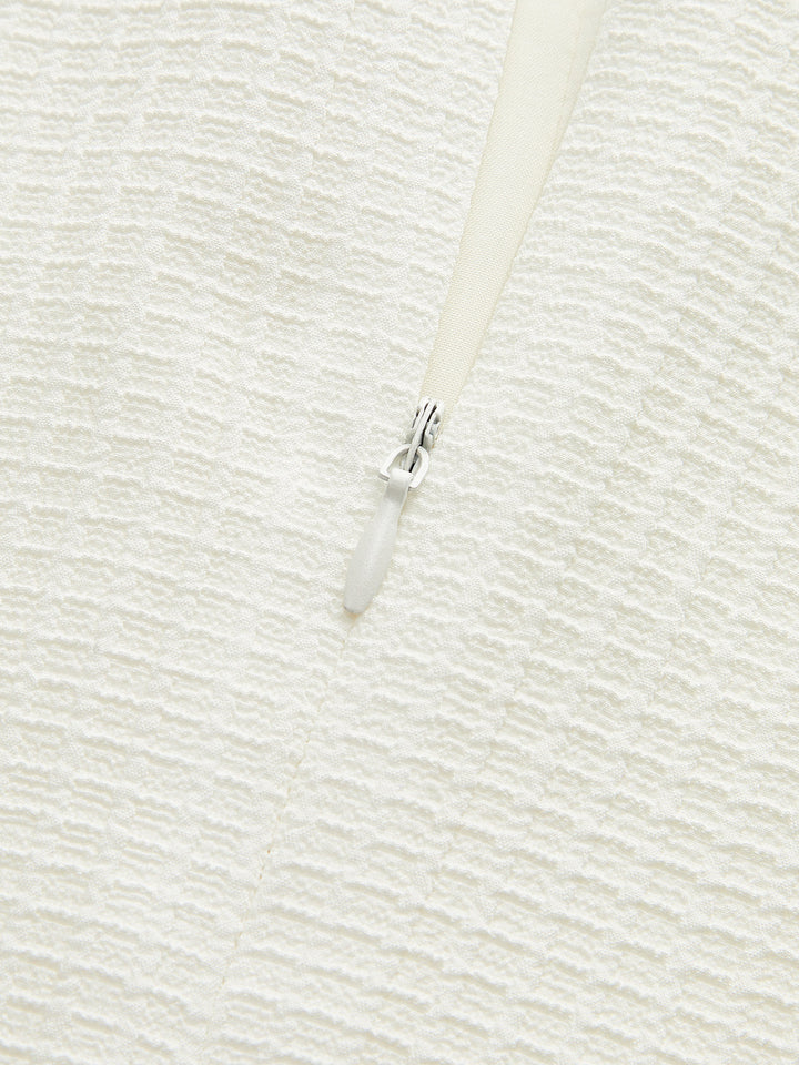 Textured Polo Neck Midi Dress