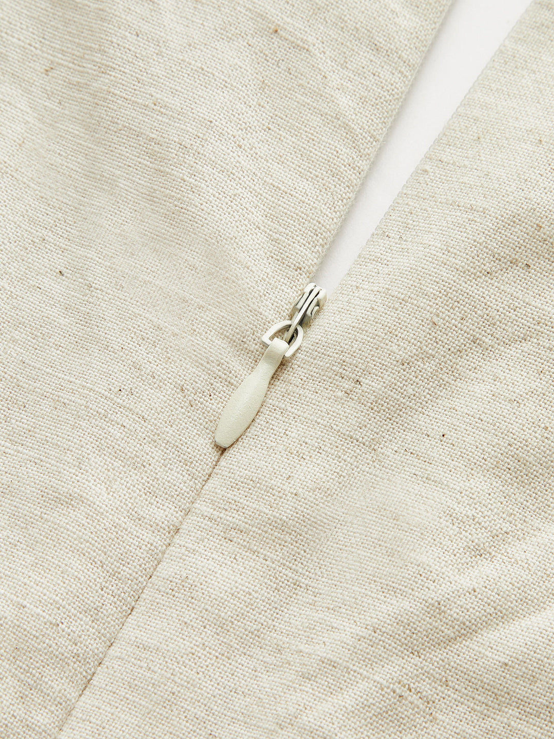 Cotton & Linen Ruched Button Detail Mini Dress