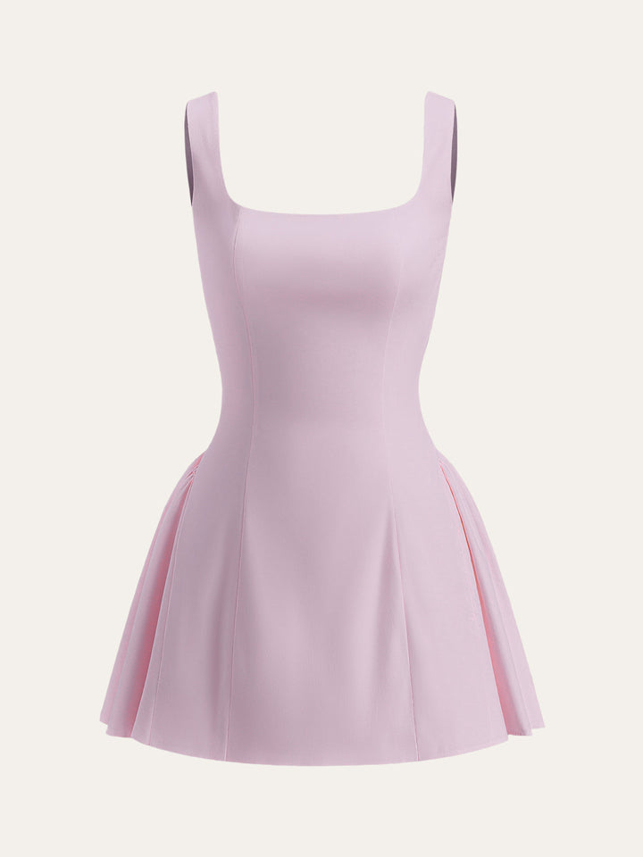 Polka Dot Lace-Up Back Dress