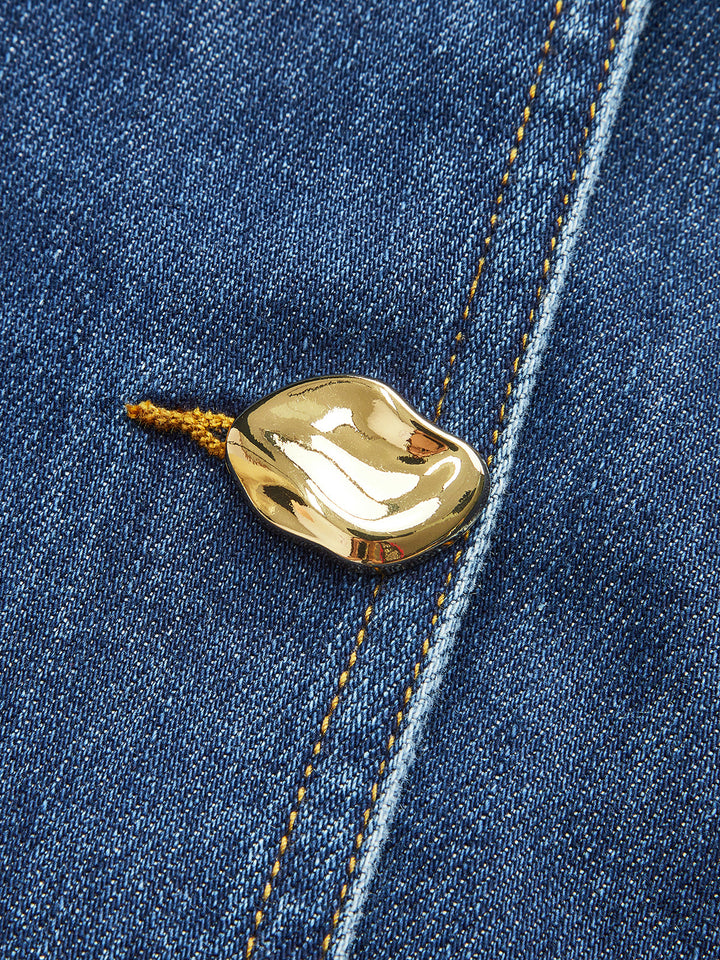 Pocketed Belted Denim Dress