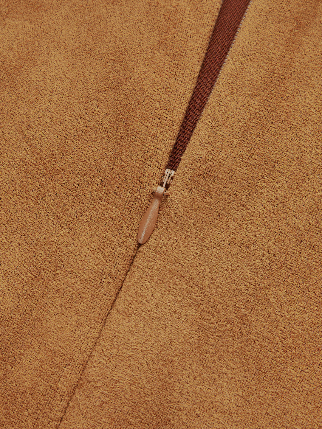 Asymmetrical Ruched Long Sleeve Suede Effect Mini Dress