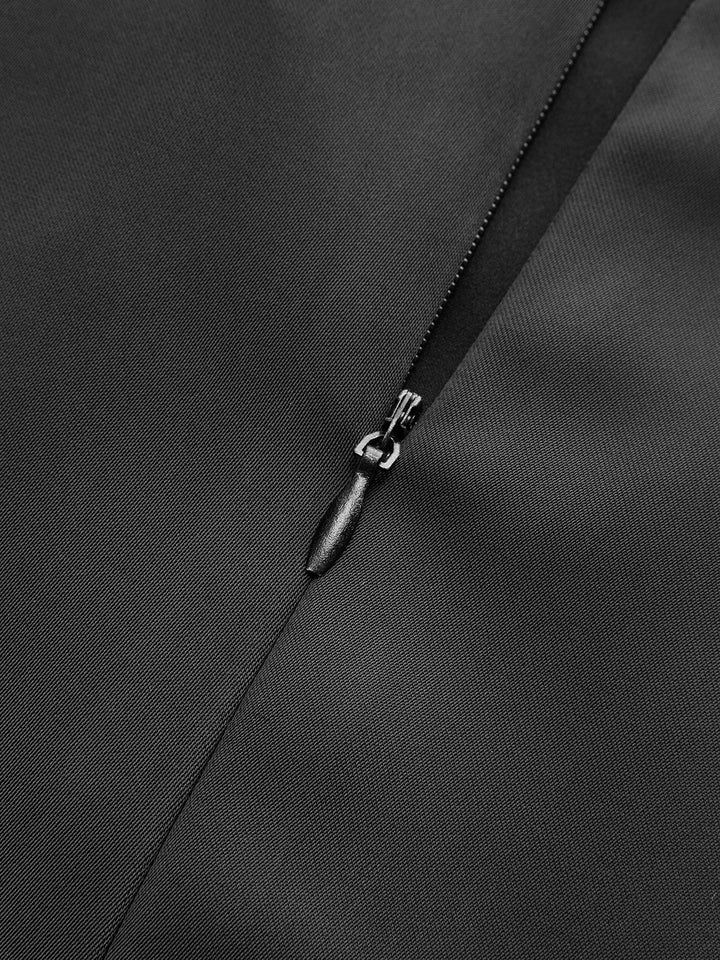 Ruffled Hem Metal Button Mini Dress Without Belt