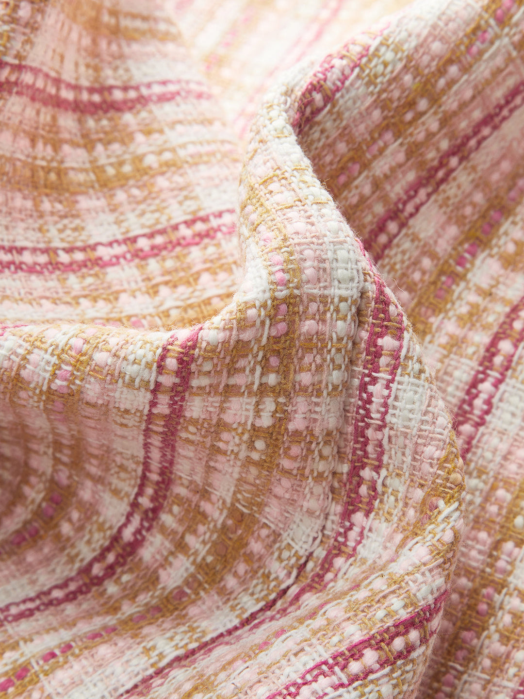 Bow Neckline Tweed Paneled Mini Dress