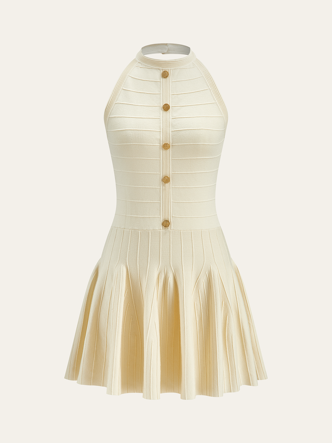 Halter Neck Backless Sweater Dress