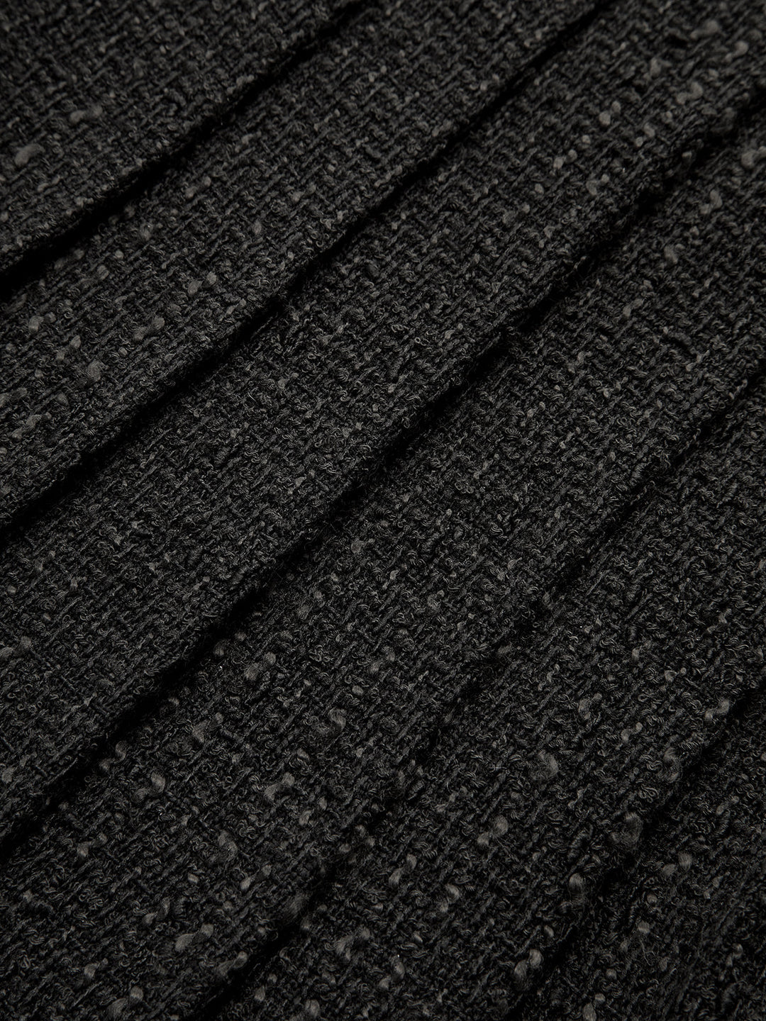 Tweed Sleeveless Pleated Mini Dress with Belt