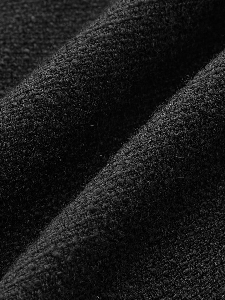 Tweed Braided Rope Collar Short Sleeve Dress