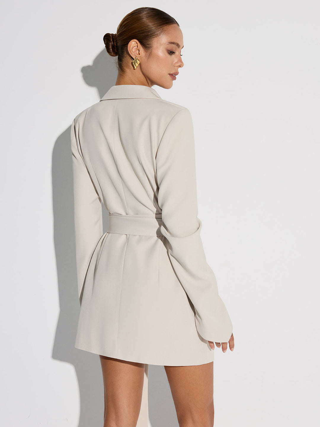 Double-Breasted Belted Blazer Dress