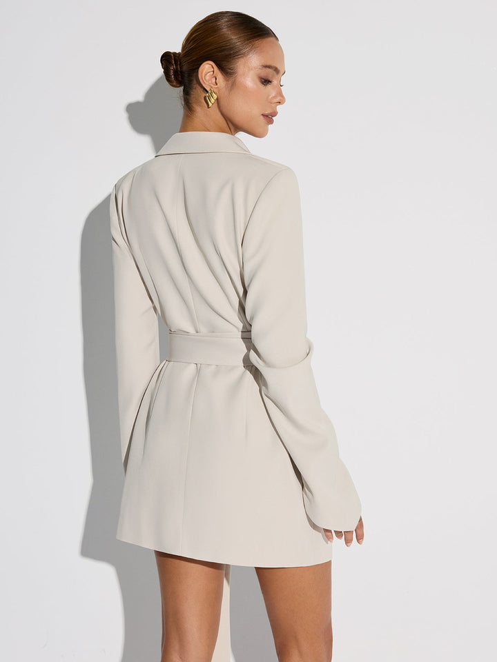 Double-Breasted Belted Blazer Dress
