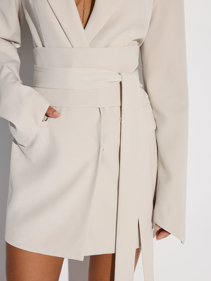 Double-Breasted Belted Blazer Dress