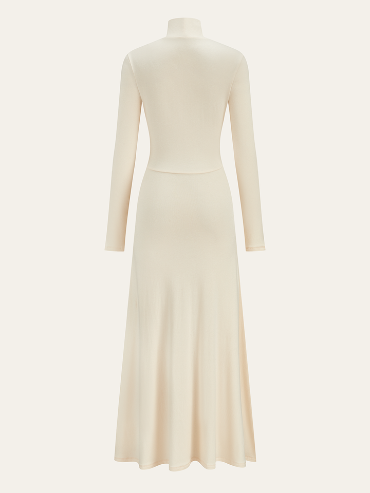 Pleated Fishtail Long Dress