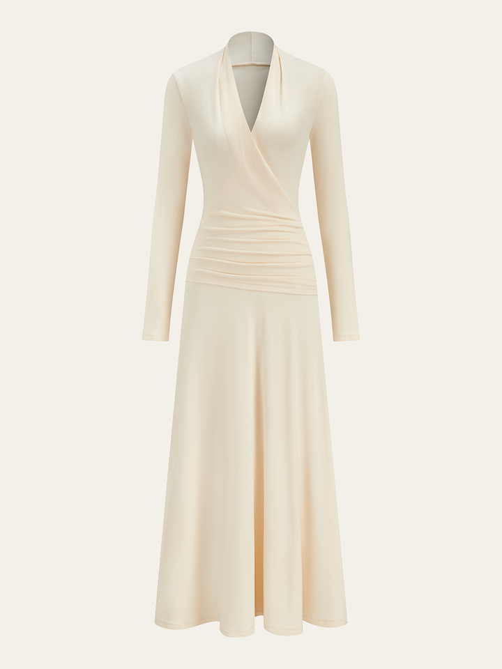 Pleated Fishtail Long Dress