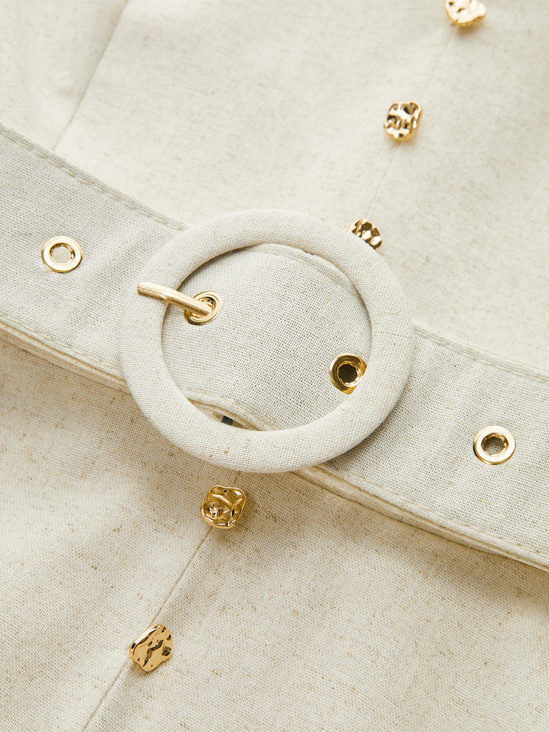 Button Front Belted Midi Dress