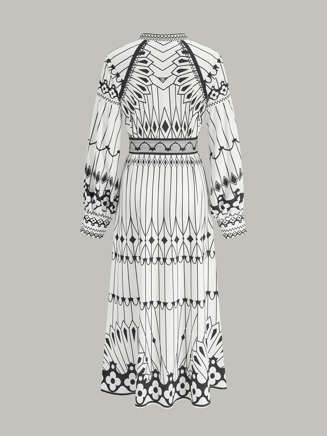 Boheme Stand Collar Split Dress