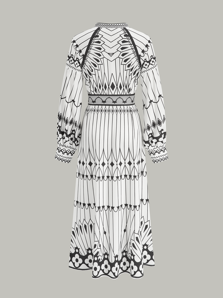 Boheme Stand Collar Split Dress