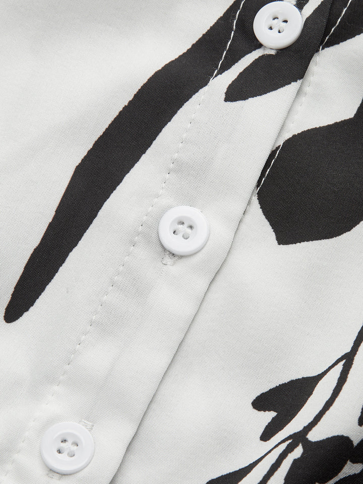 Ruffle Neck Belted Floral Print Maxi Dress