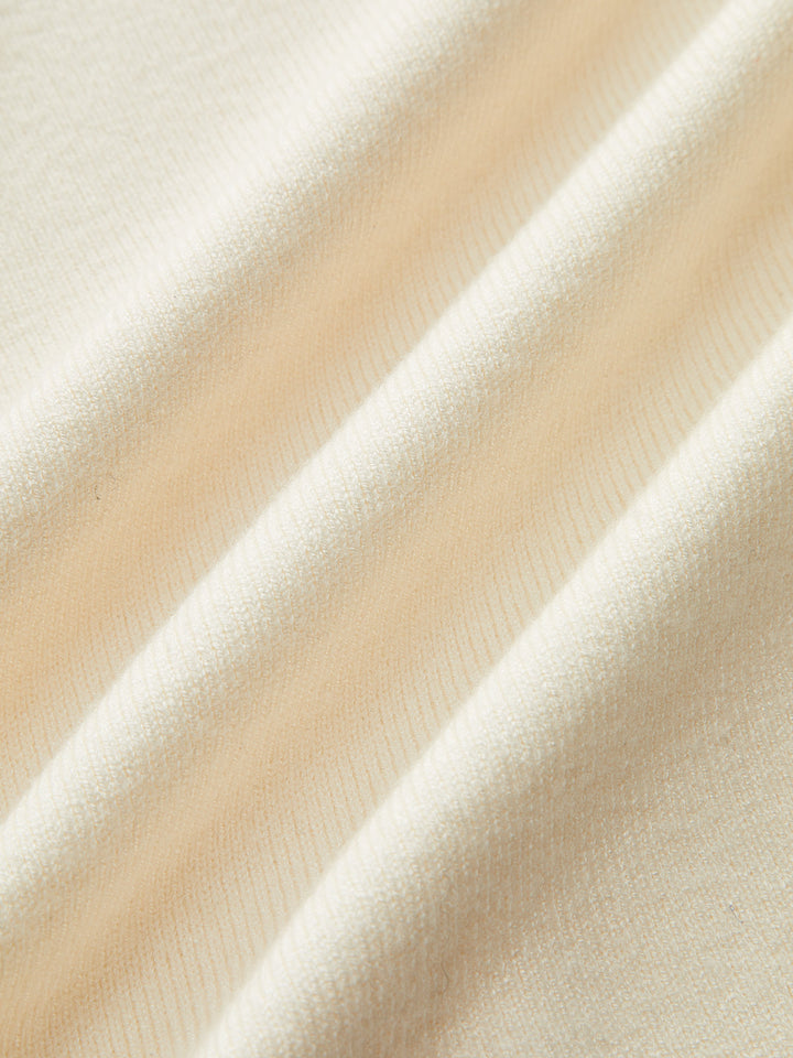 Contrast Trim Long Sleeve Sweater Dress