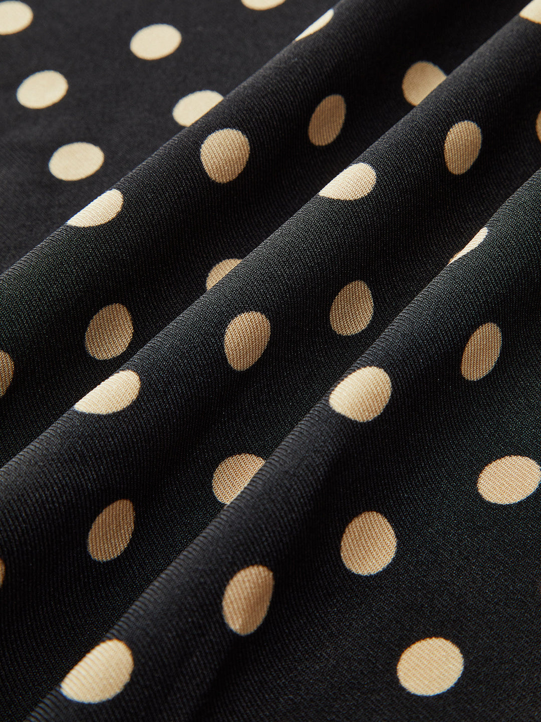 Polka Dot Shirt Collar Belted Long Sleeve Dress