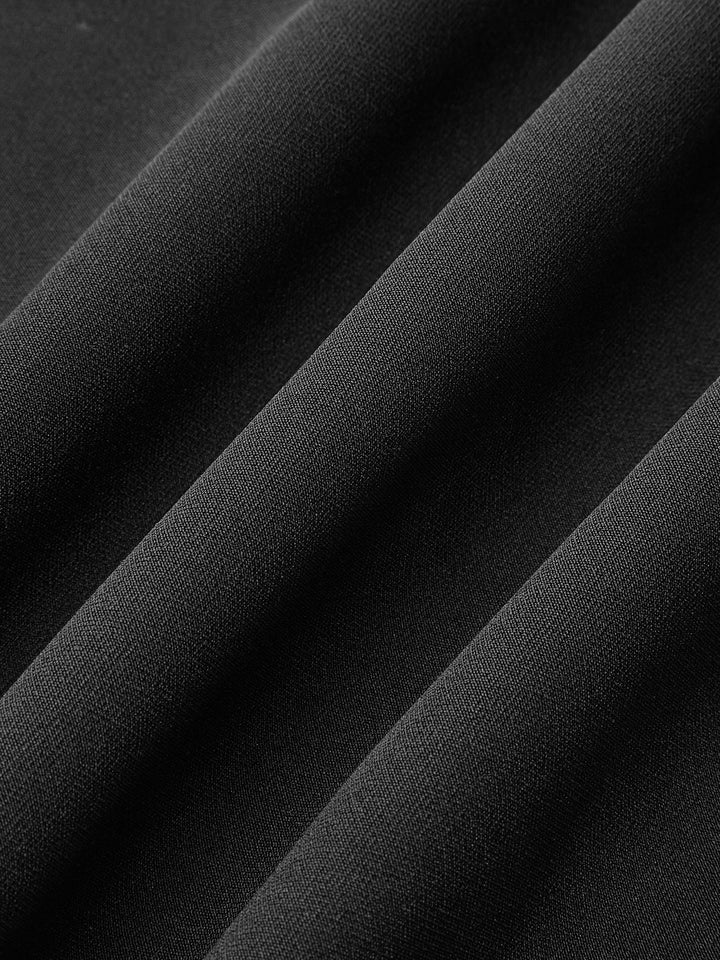 Bow Cut-Out Stand Collar Short Sleeve Dress