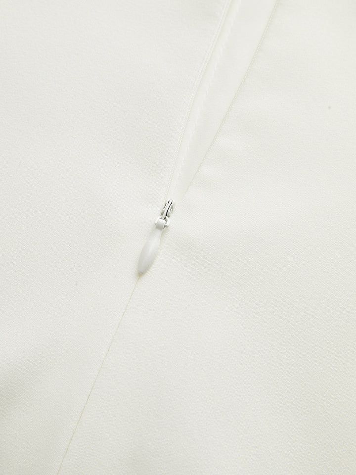 Pleated Hem Mock Neck Mini Dress