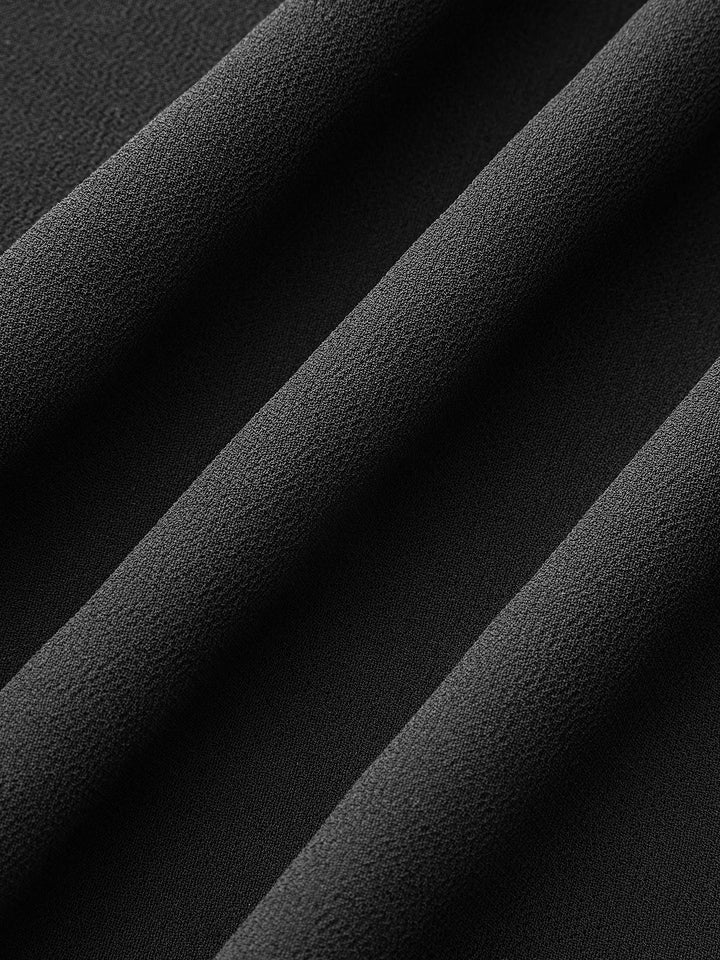 Stand Collar Long Sleeve Know Button Side Slit Dress