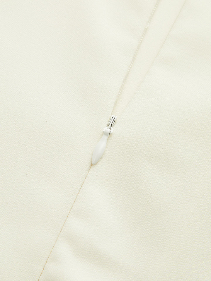 Stand Collar Long Sleeve Cut-Out Fitted Dress