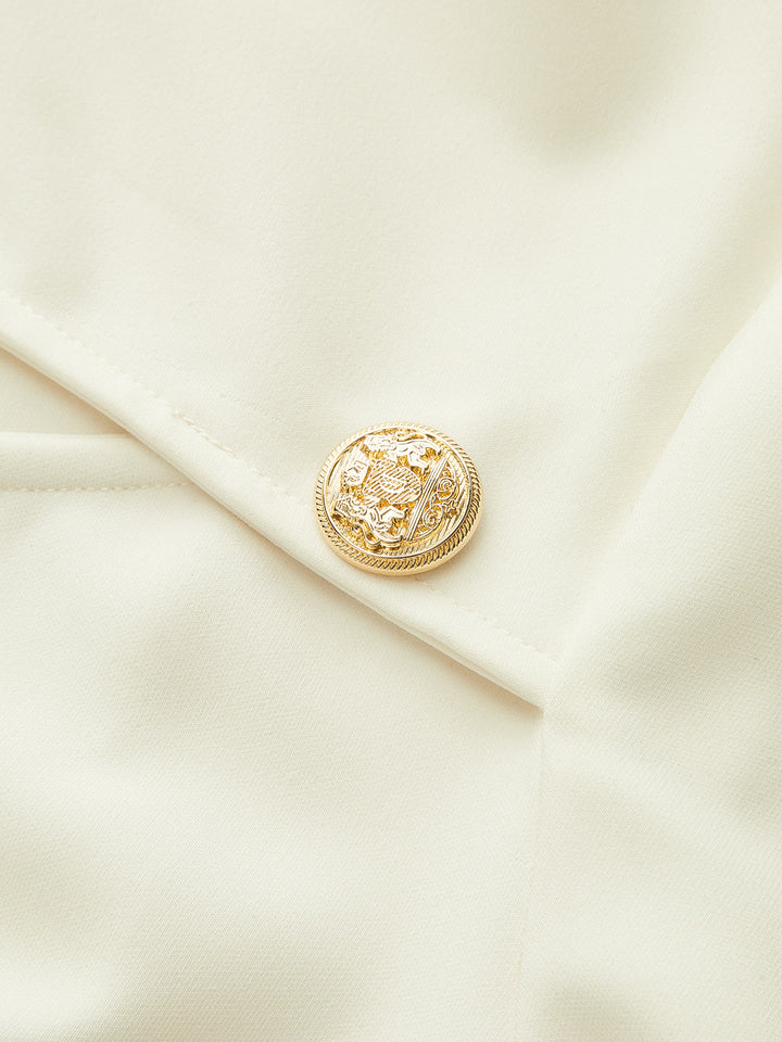 Stand Collar Long Sleeve Cut-Out Fitted Dress