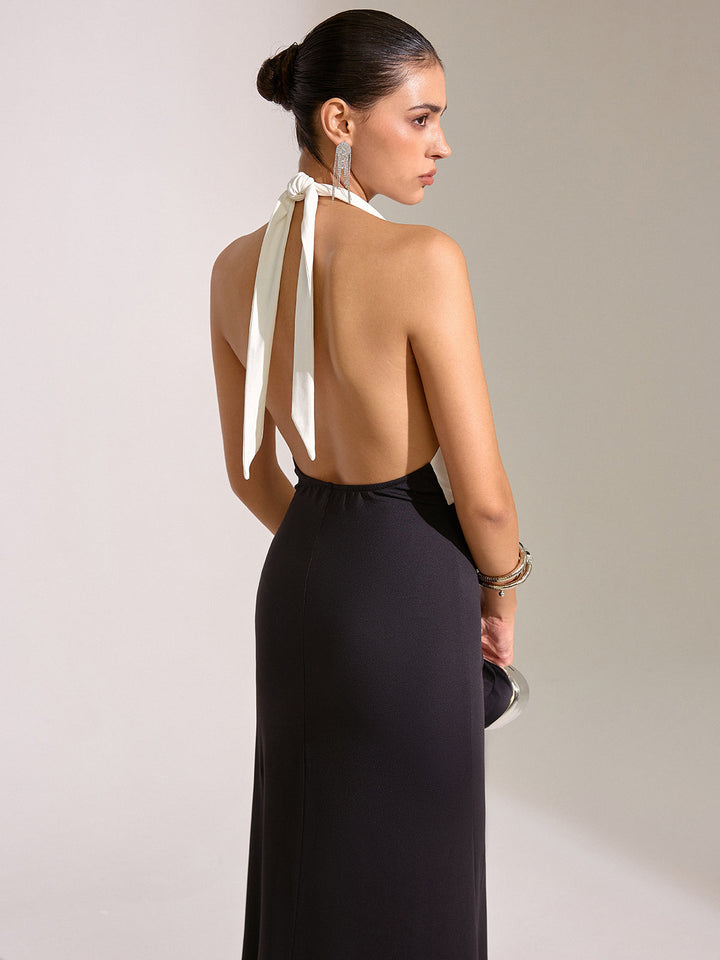 Halter Neck Backless Maxi Dress
