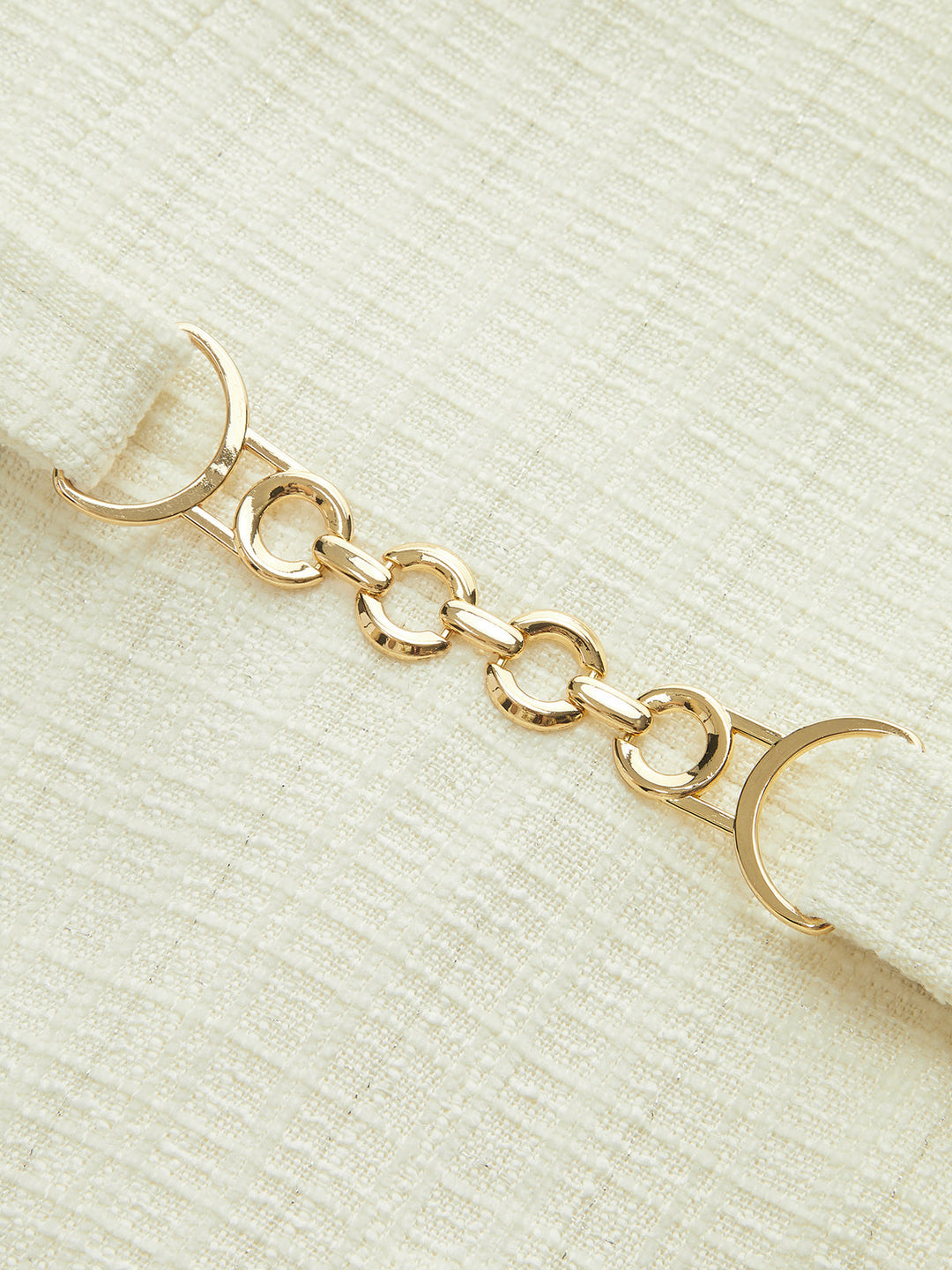 Metal Detail Tweed Belted Mini Dress