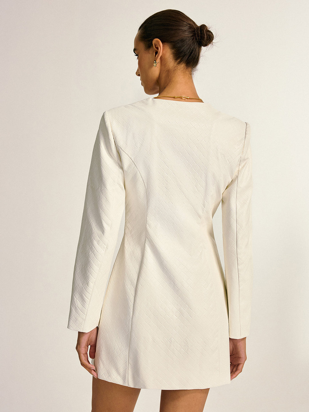 Floral Metal Button Faux Leather Mini Dress