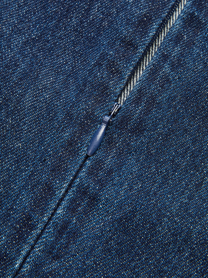 Metal Detail Denim Sleeveless Mini Dress