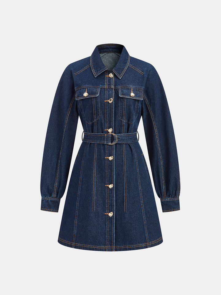 Belted Denim Shirt Dress