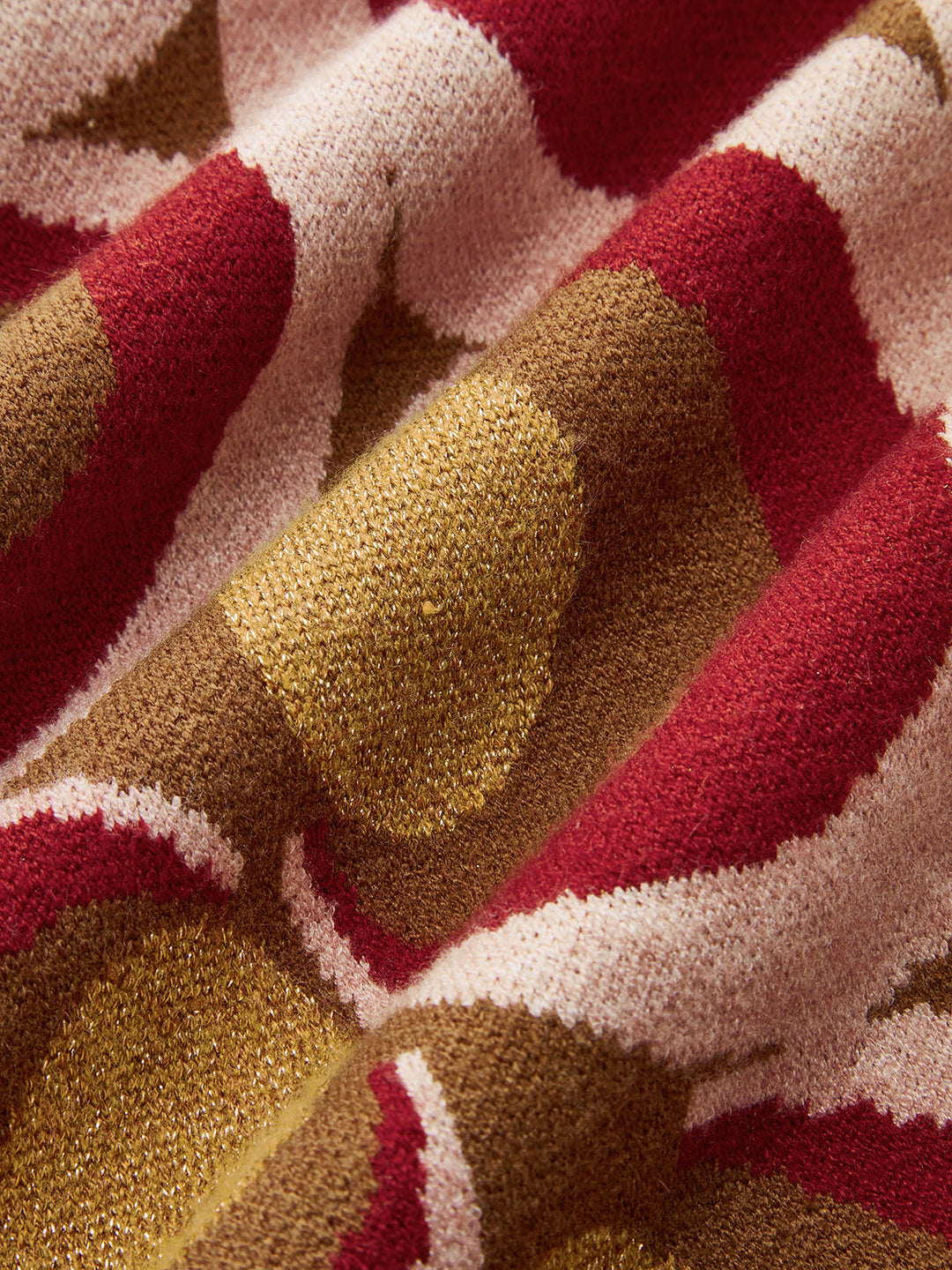 Vintage Print Polo Collar Sweater Dress