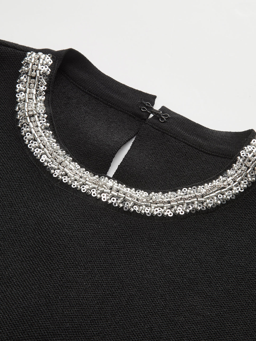 Sleeveless Flared Dress with Sequin Embellishments