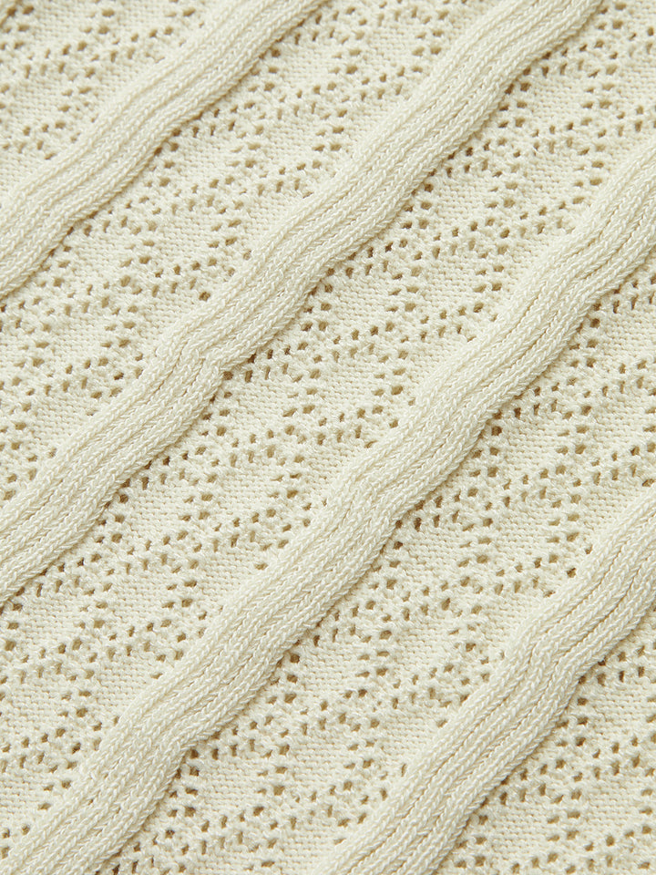 Metal Button Ribbed Knit Shirt Dress