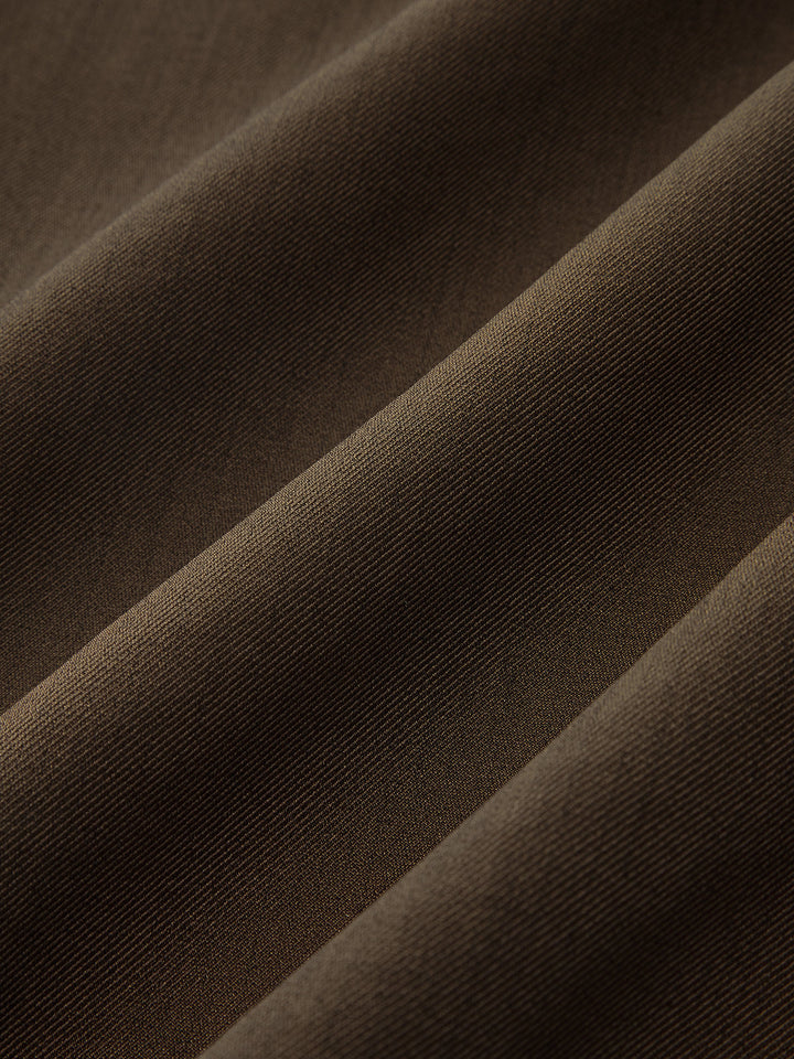 Metal Side Button Long Sleeve Midi Dress