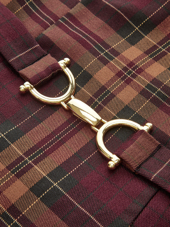 Plaid Sleeveless Mini Dress