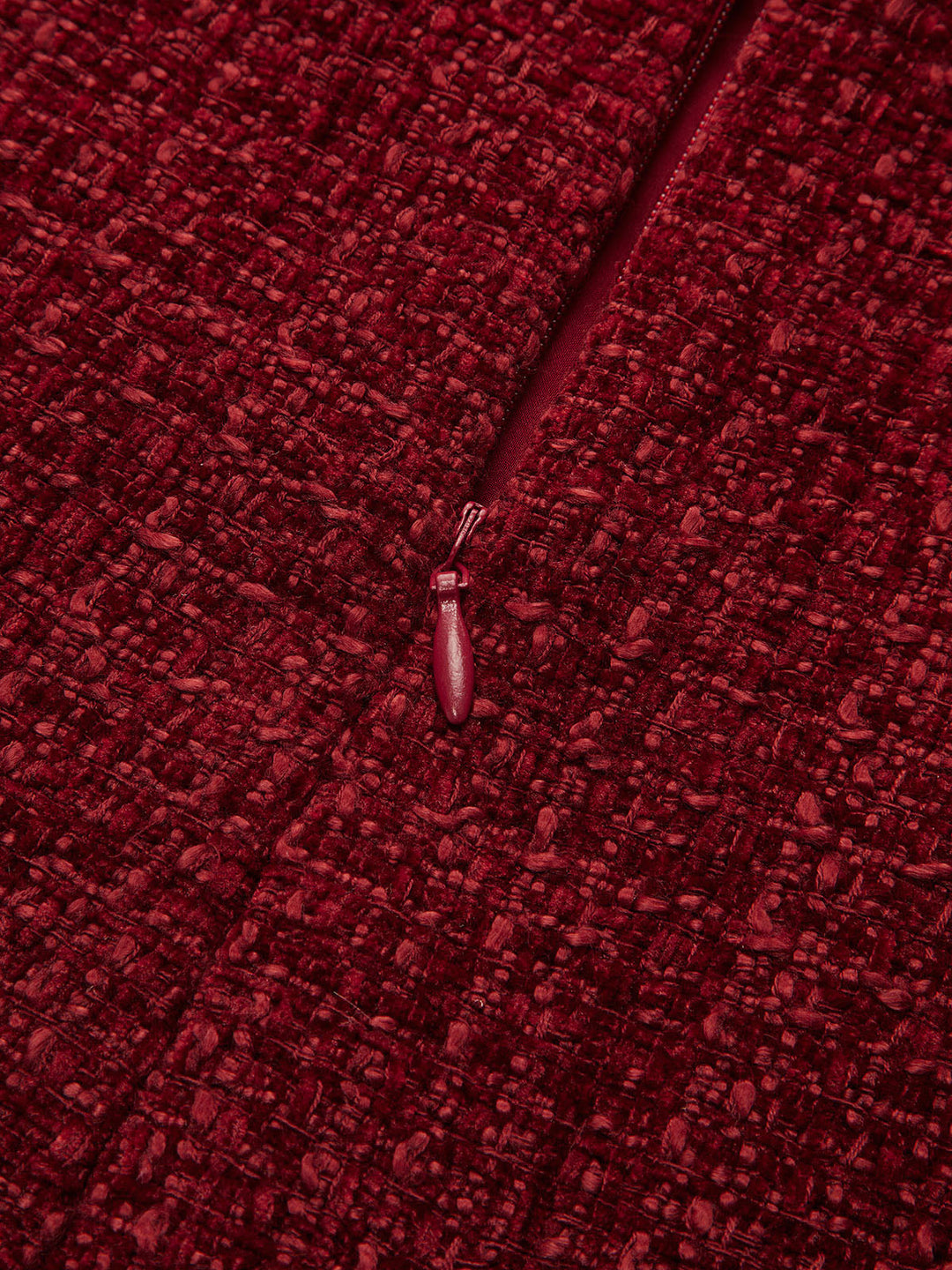 Metal Buckle Tweed Mini Dress