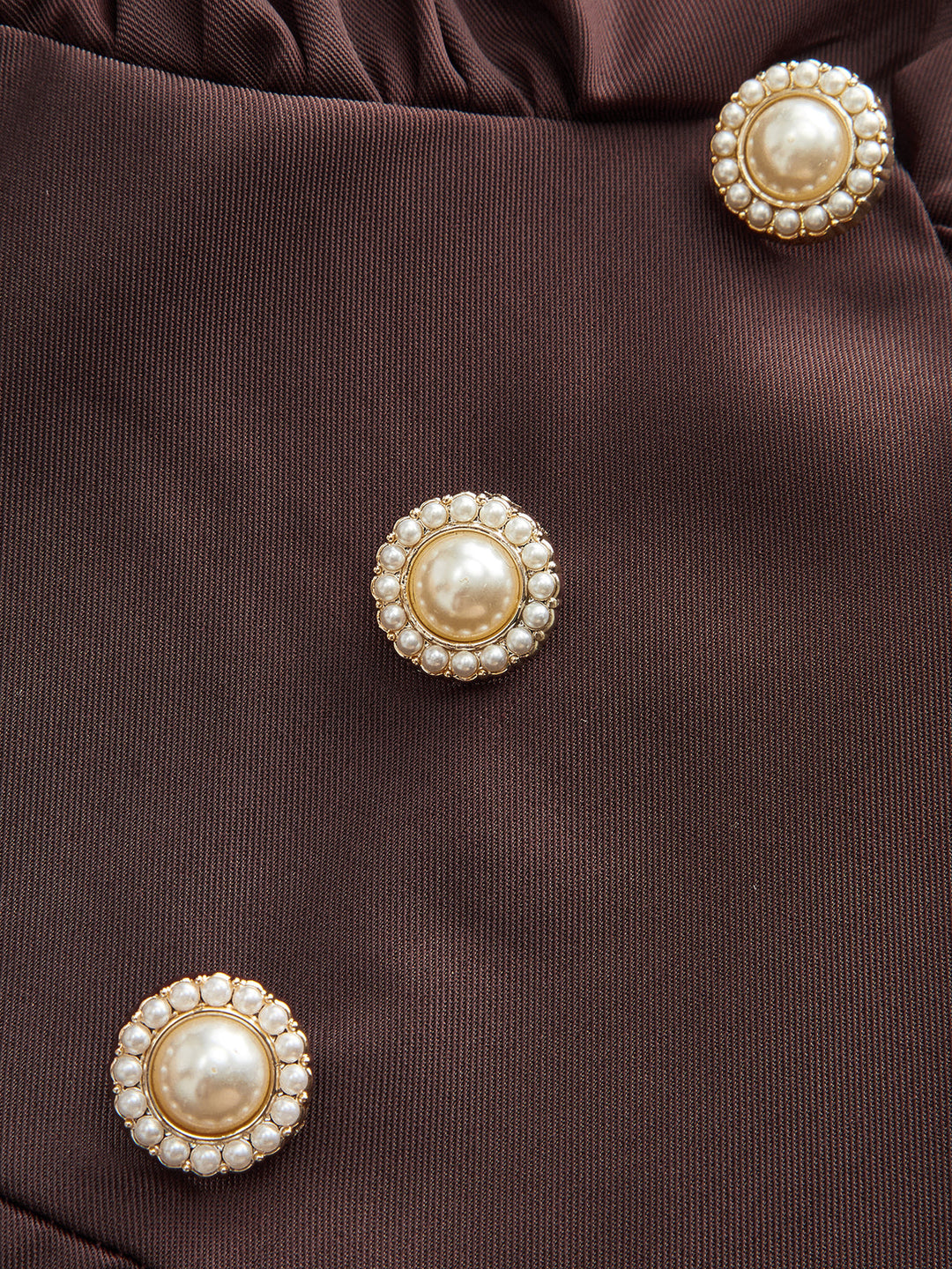 V-Neck Puff Sleeve Button Fitted Dress