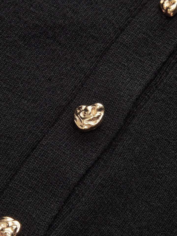 Contrast Cuff Collared Knit Maxi Dress